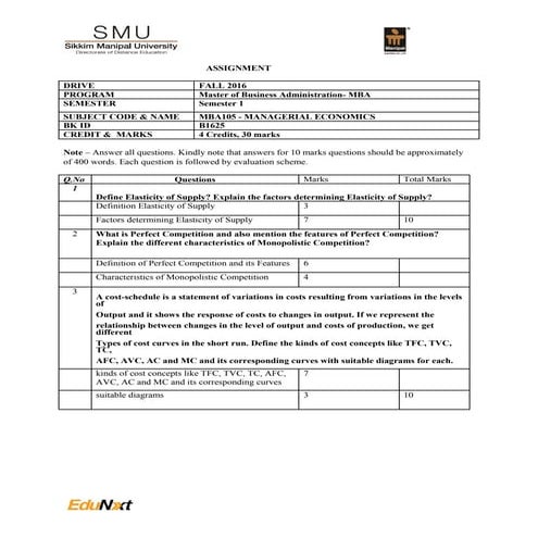 SMU BCA SEM 1 FALL 2016 ASSIGNMENTS | PDF