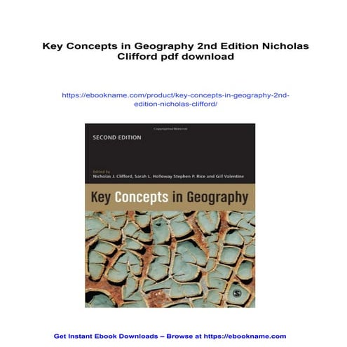 Key Concepts in Geography 2nd Edition Nicholas Clifford | PDF