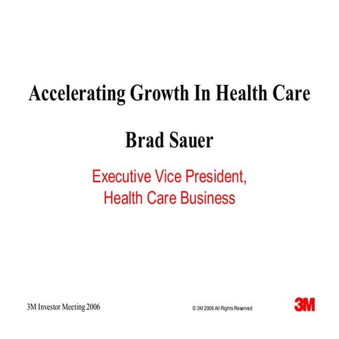 rad T. Sauer Executive Vice President, Health Care Business