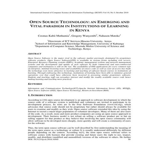 OPEN SOURCE TECHNOLOGY: AN EMERGING AND VITAL PARADIGM IN INSTITUTIONS OF LEA...