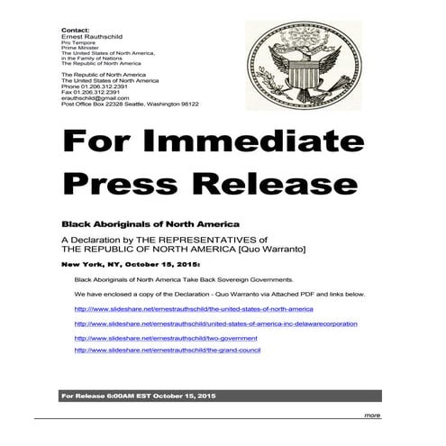 THE UNITED STATES OF NORTH AMERICA 