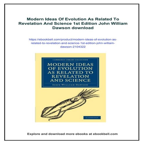 Modern Ideas Of Evolution As Related To Revelation And Science 1st ...