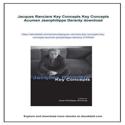 Jacques Ranciere Key Concepts Key Concepts Acumen Jeanphilippe Deranty ...