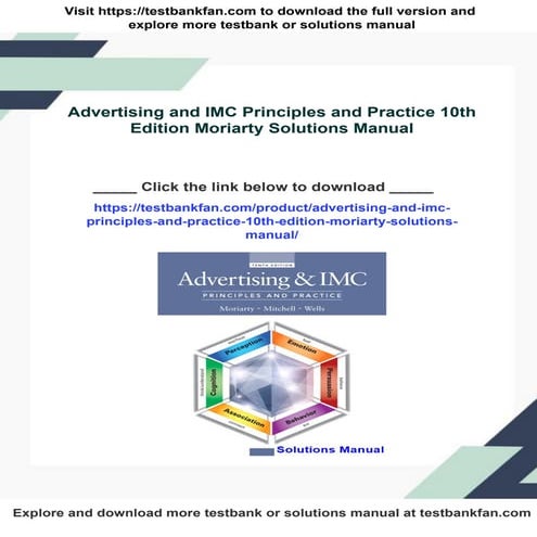 Advertising and IMC Principles and Practice 10th Edition Moriarty ...