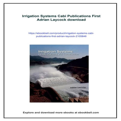 Irrigation Systems Cabi Publications First Adrian Laycock
