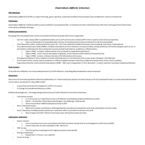 C.Diff | Infectious Diseases | Diseases and Conditions