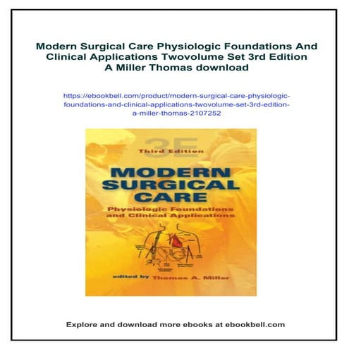 Modern Surgical Care Physiologic Foundations And Clinical Applications ...