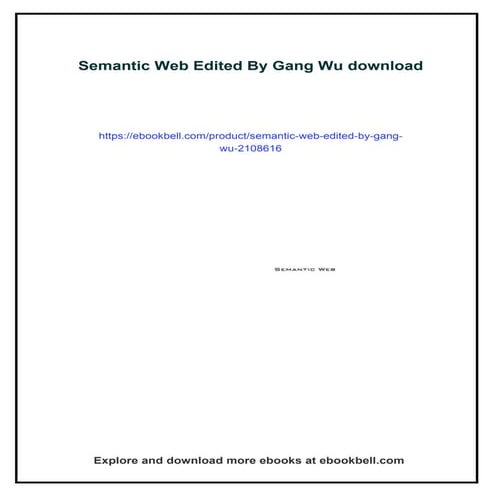 Download full ebook of Semantic Web Edited By Gang Wu instant download pdf