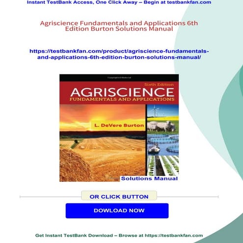Agriscience Fundamentals and Applications 6th Edition Burton Solutions Manual