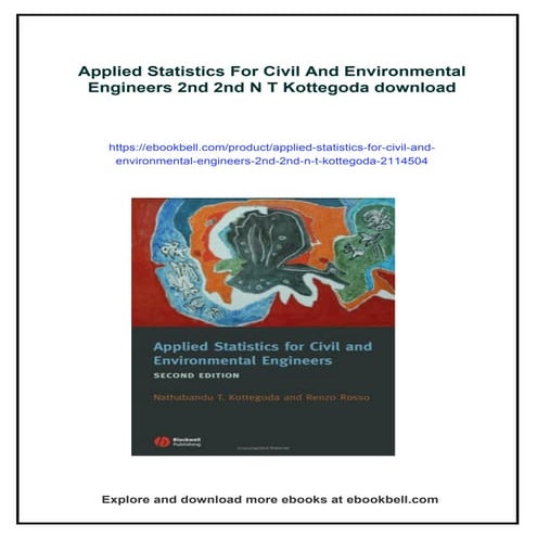 Applied Statistics For Civil And Environmental Engineers 2nd 2nd N T Kottegoda