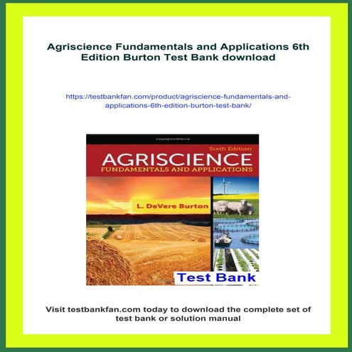 Agriscience Fundamentals and Applications 6th Edition Burton Test Bank