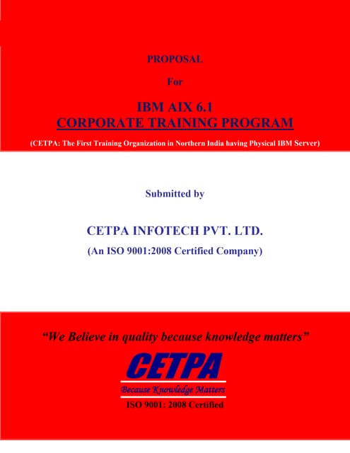 Corporate_Training at CETPA Campus for IBM AIX 6.1
