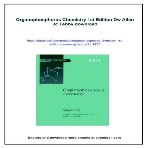 Organophosphorus Chemistry 1st Edition Dw Allen Jc Tebby