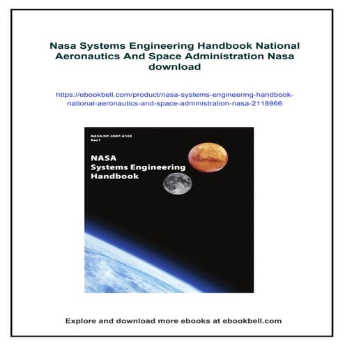 Nasa Systems Engineering Handbook National Aeronautics And Space ...