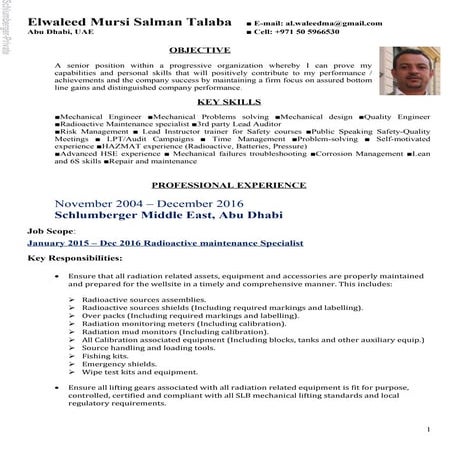 ANWAR - CV SLB Format | DOCX