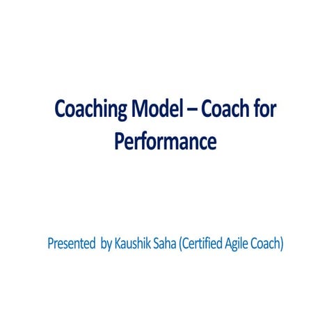 Coaching Model - Coach for Performance