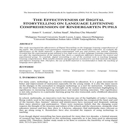 THE EFFECTIVENESS OF DIGITAL STORYTELLING ON LANGUAGE LISTENING COMPREHENSION...