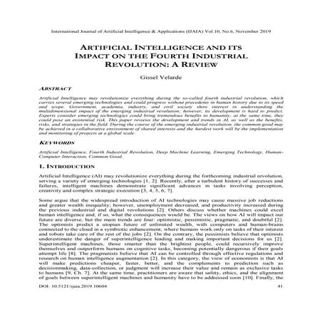 Artificial Intelligence and its Impact on the Fourth Industrial Revolution: A...