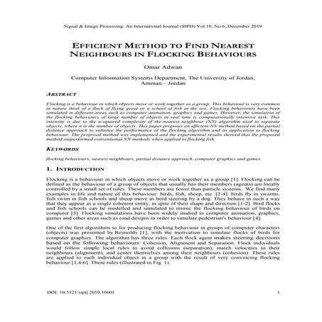 Efficient Method to find Nearest Neighbours in Flocking Behaviours
