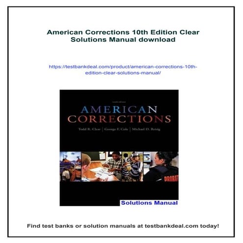 American Corrections 10th Edition Clear Solutions Manual