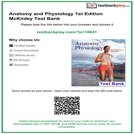 Seeleys Anatomy and Physiology 11th Edition VanPutte Test Bank | PDF