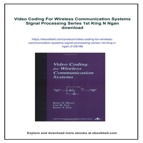 Video Coding For Wireless Communication Systems Signal Processing ...
