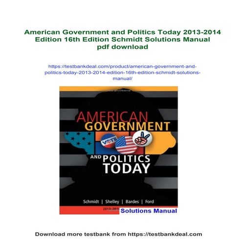 American Government and Politics Today 2013-2014 Edition 16th Edition ...
