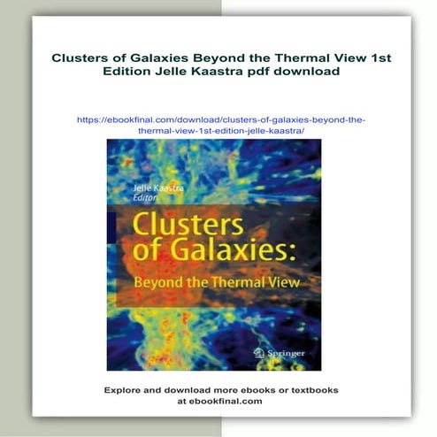 Clusters of Galaxies Beyond the Thermal View 1st Edition Jelle Kaastra