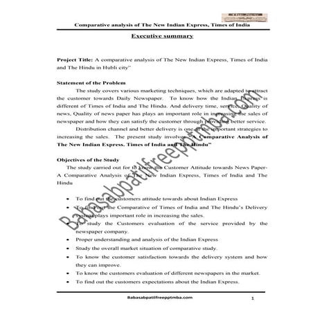 106536398 a-project-report-on-comparative-analysis-of-the-new-indian-express-...