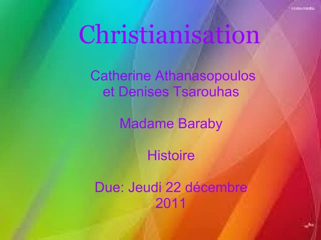 tsard La Christianisation