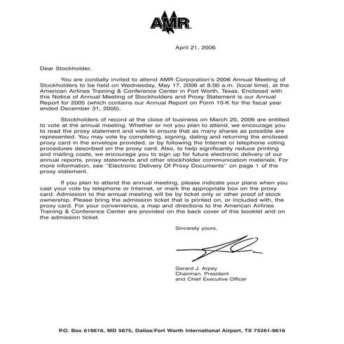 AMR 	2006 Proxy Statement