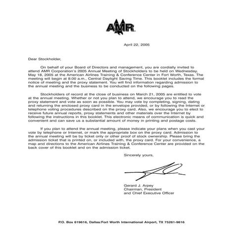 AMR 	2005 Proxy Statement