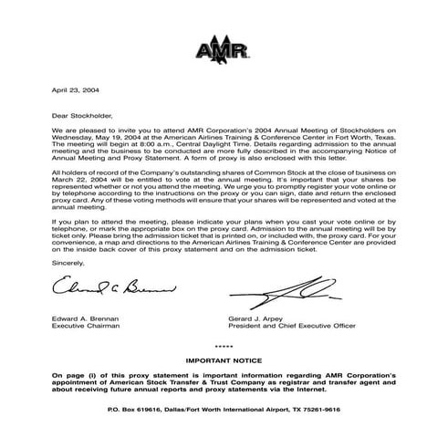 AMR 2004 Proxy Statement