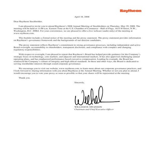 raytheon Proxy Statement2008