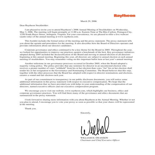raytheon Proxy Statement2006
