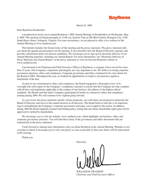 raytheon Proxy Statement2005