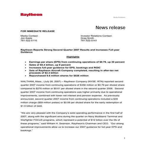 raytheon Q4 Earnings Presentation
