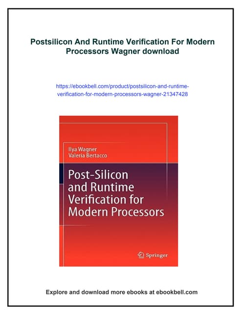 Postsilicon And Runtime Verification For Modern Processors Wagner