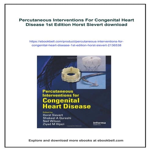 Percutaneous Interventions For Congenital Heart Disease 1st Edition ...