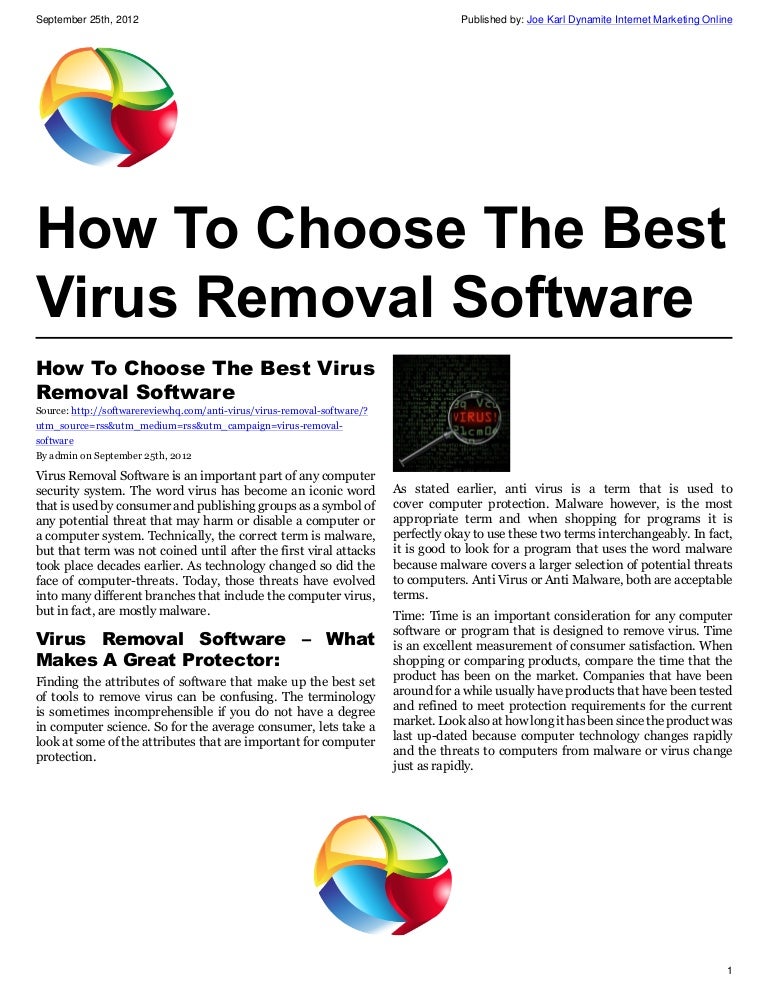 How To Choose The Best Virus Removal Software