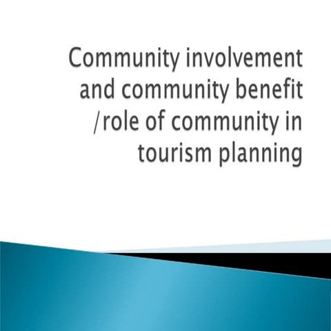 Community Involvement in Tourism