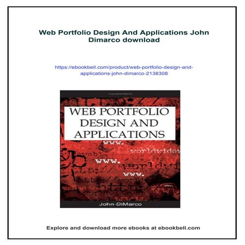 Web Portfolio Design And Applications John Dimarco