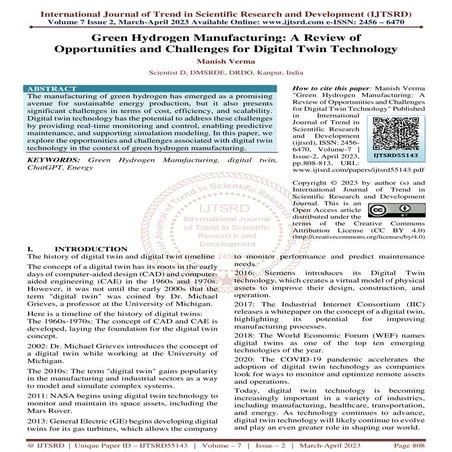 Green Hydrogen Manufacturing A Review of Opportunities and Challenges ...