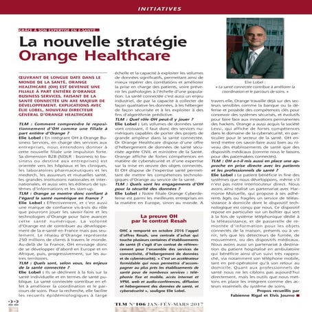 La nouvelle stratégie d'Orange Healthcare - TLMn°106 