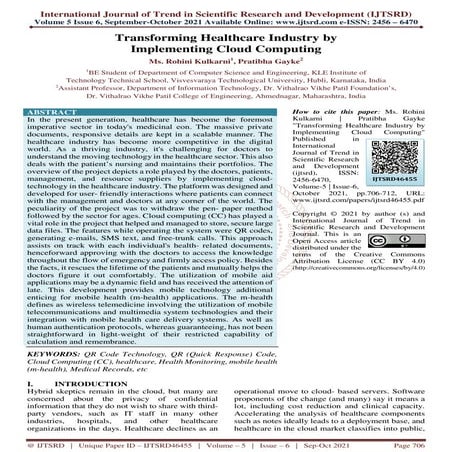 Transforming Healthcare Industry by Implementing Cloud Computing