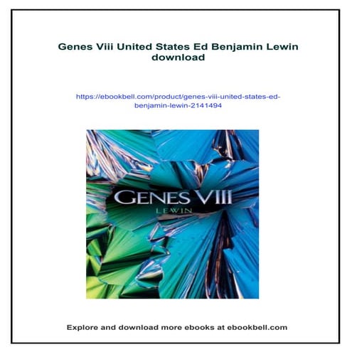 Genes Viii United States Ed Benjamin Lewin | PDF