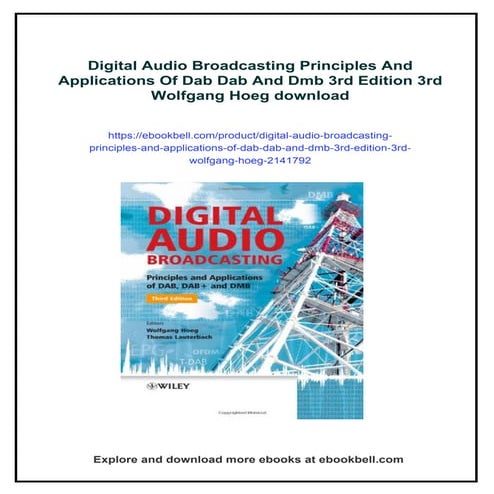 Digital Audio Broadcasting Principles And Applications Of Dab Dab And Dmb 3rd...