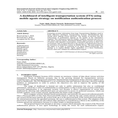 A Dashboard of ITS - Tableau de bord du STI