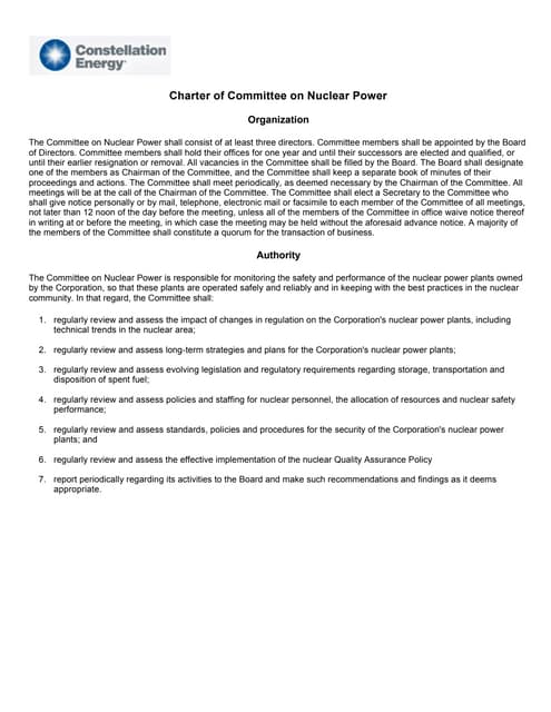 constellation energy Charter of Com...