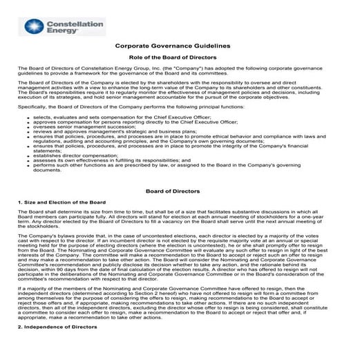 GM_Corporate Governance_Corporate Governance Guidelines | PDF